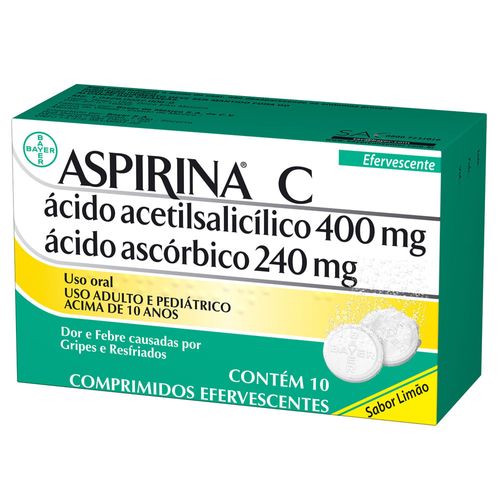Aspirina C 400mg com 10 Comprimidos Efervescentes