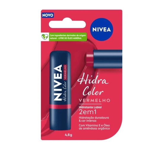 Hidratante Labial Nivea Lip Care Hidra Color Vermelho 4,8g