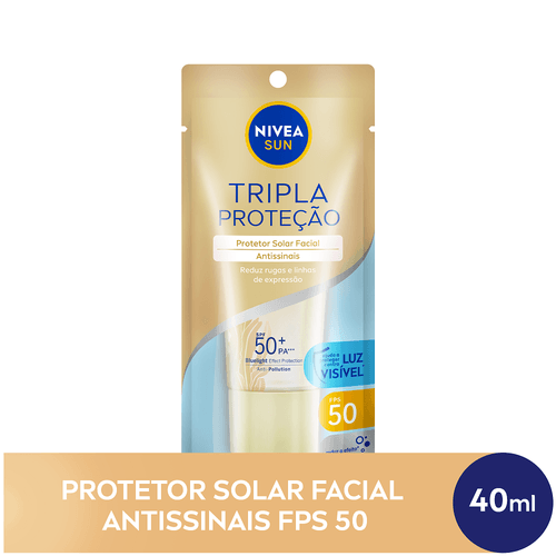 Protetor Solar Facial Nivea Sun Tripla Proteção Antissinais FPS50 40ml