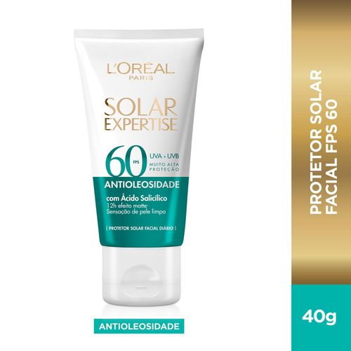 Protetor Solar Facial L'Oréal Paris Solar Expertise Antioleosidade FPS60 40g