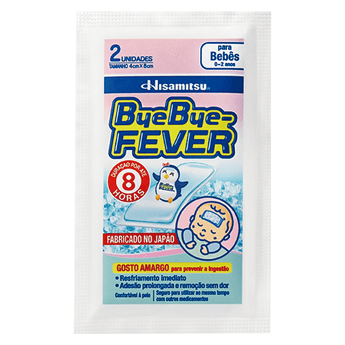 Adesivo Para Alívio da Febre Bye Bye Fever Para Bebês 0-2 Anos com 2 Unidades