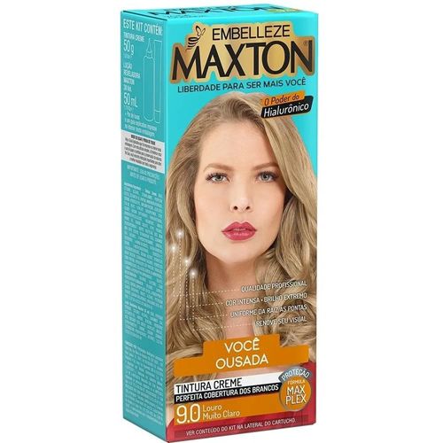 Tintura Creme Maxton 9.0 Louro Muito Claro Kit Prático