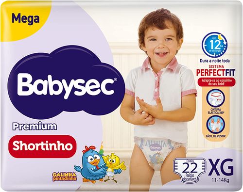 Fralda Babysec Premium Shortinho Mega XG 22 Unidades