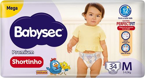 Fralda Babysec Premium Shortinho Mega M 34 Unidades