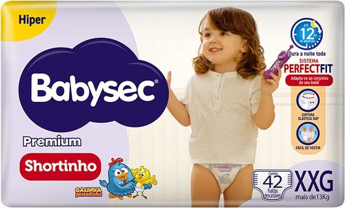 Fralda Babysec Premium Shortinho Hiper XXG 42 Unidades