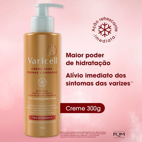 Varicell Creme para Pernas Cansadas Pele Extrasseca 300g