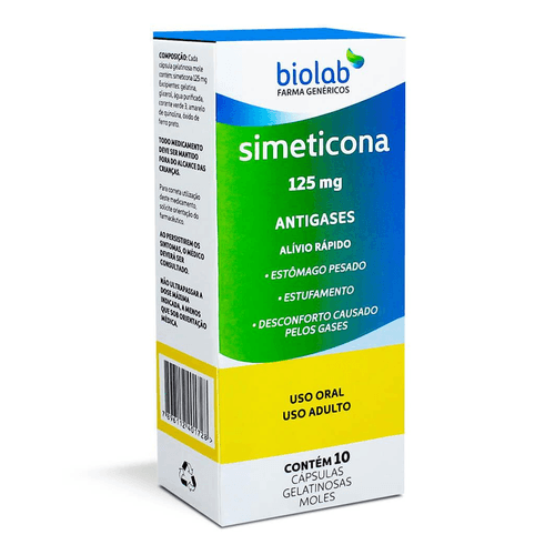 Simeticona 125mg com 10 Cápsulas Biolab