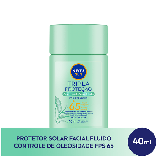 Protetor Solar Facial  Nivea Sun Tripla Proteção Controle de Oleosidade FPS 65 40ml