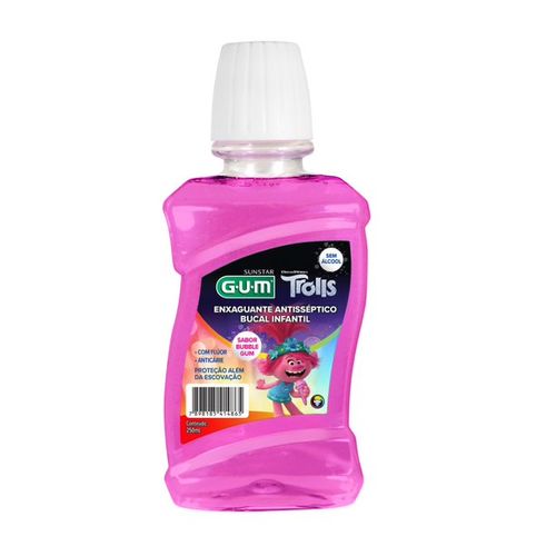 Enxaguante Bucal Infantil GUM Trolls Antisséptico 250ml