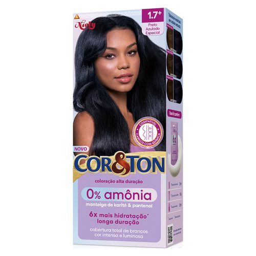 Tintura Cor&Ton Sem Amônia -1.7 Preto Azulado Especial