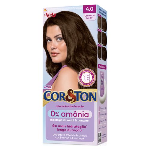 Tintura Cor&Ton Sem Amônia - 4.0 CASTANHO MEDIO