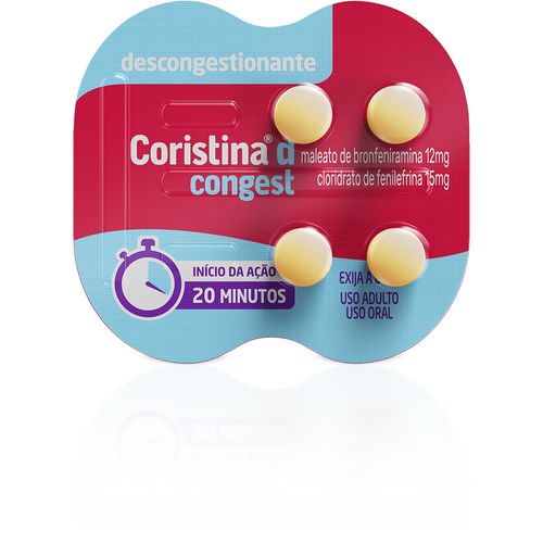 Coristina D Congest com 4 comprimidos