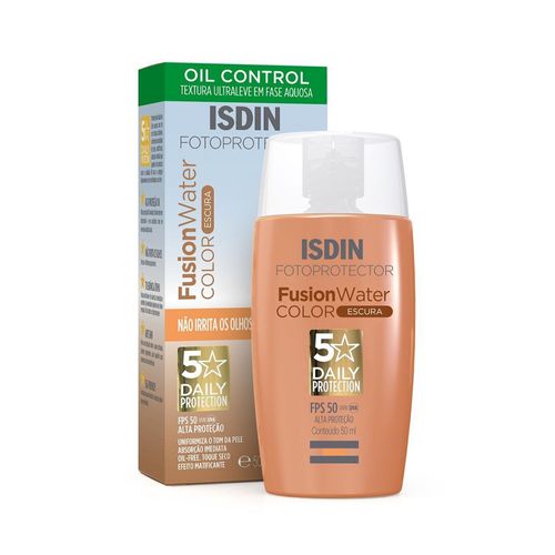 Protetor Solar Facial Isdin Fusion Water Color Cor Escura FPS50 50ml