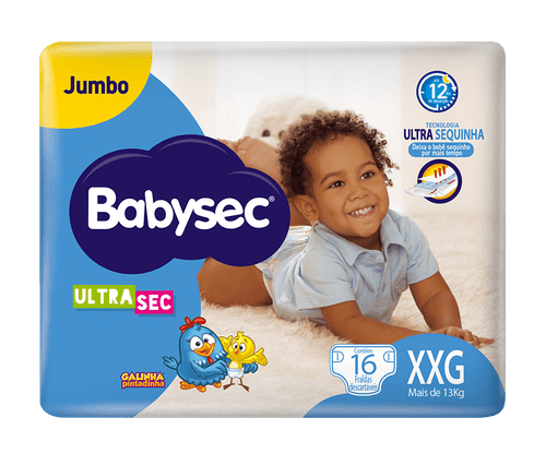 Fralda Babysec Galinha Pintadinha Ultrasec XXG com 16 Unidades