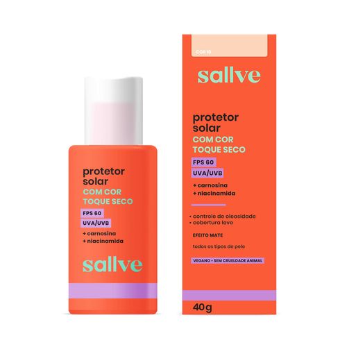 Protetor Solar Facial FPS60 Cor10 com 40g - Sallve
