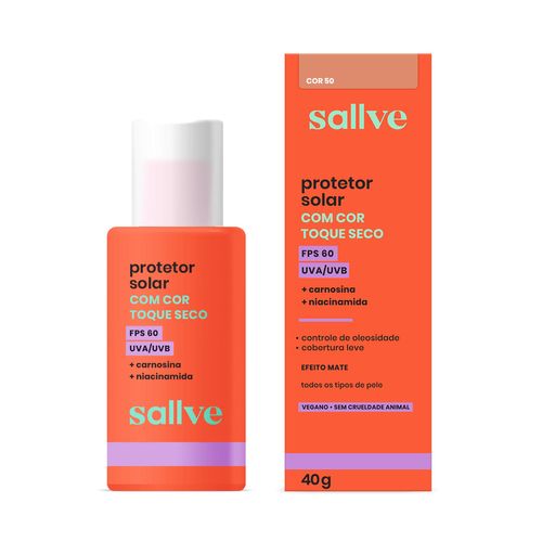 Protetor Solar Facial FPS60 Cor 50 com 40g - Sallve