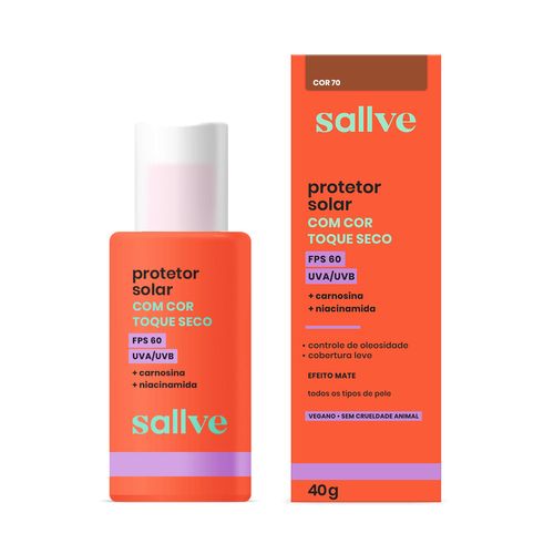 Protetor Solar Facial FPS60 Cor 70 com 40g - Sallve