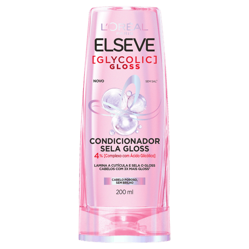 Condicionador Sela Gloss Elseve Glycolic Gloss Frasco 200ml