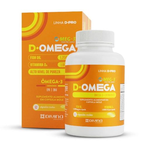 D-Omega 3 + Vitamina D Com 60 capsulas