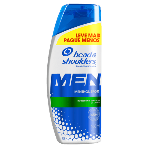 Shampoo Head&Shoulders Men Menthol Sport Leve Mais Pague Menos 650ml