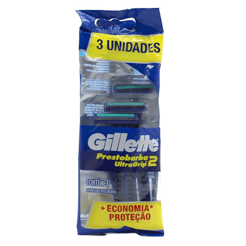 Aparelho de Barbear Gillette Prestobarba Ultragrip 2 Com 3 Unidades