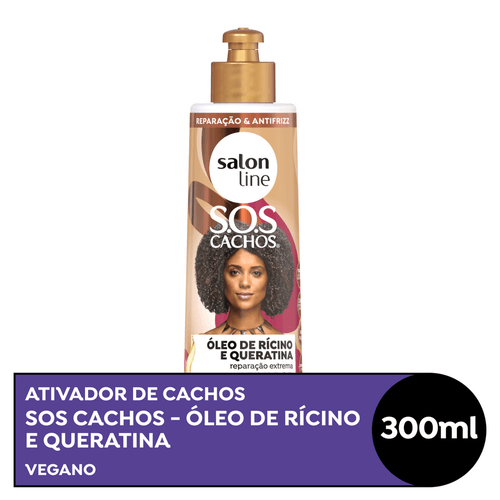 Ativador de Cachos Salon Line SOS Cachos Óleo de Rícino e Queratina 300ml