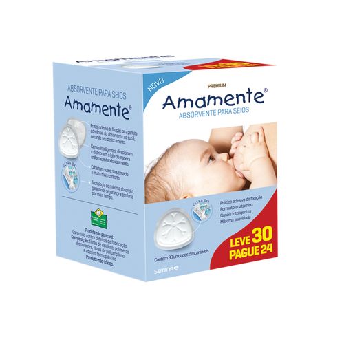 Absorvente para seios Amamente leve 30 pague 24