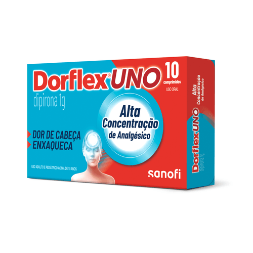 Analgésico Dorflex Uno Enxaqueca 1g com 10 Comprimidos Sanofi