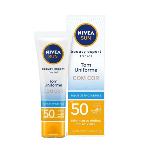 Nivea Sun Protetor Solar Facial Beauty Expert Com Cor FPS 50 50g