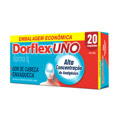 Analgésico Dorflex Uno Enxaqueca 1g com 20 Comprimidos Sanofi