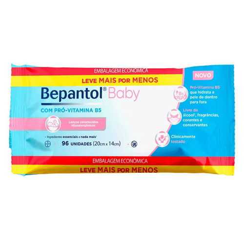 Lenço Umedecido Bepantol Baby com 96 Unidades