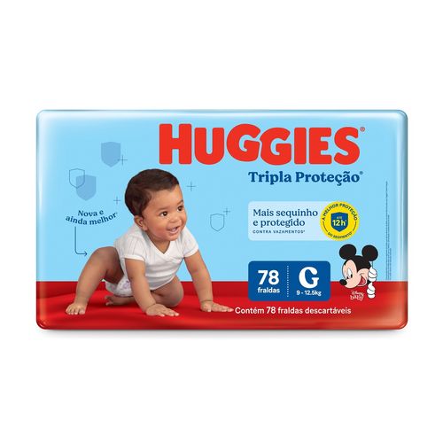 Fralda Huggies Tripla Proteção Hiper Tamanho G com 78 Unidades