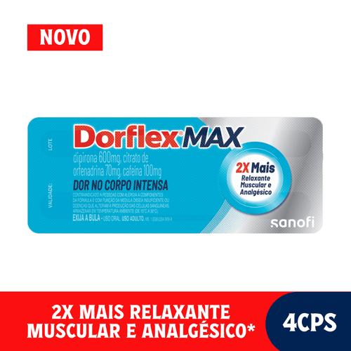 Analgésico e Relaxante Muscular Dorflex Max com 4 Comprimidos Sanofi