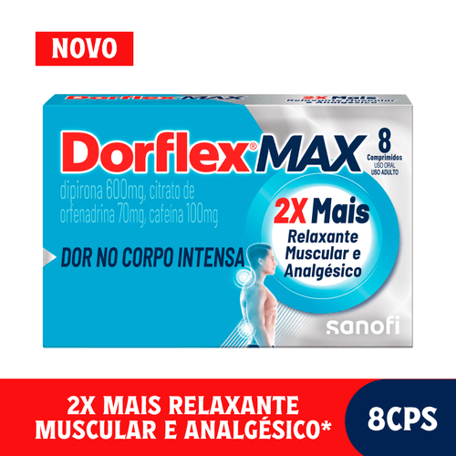 Analgésico e Relaxante Muscular Dorflex Max com 8 Comprimidos Sanofi