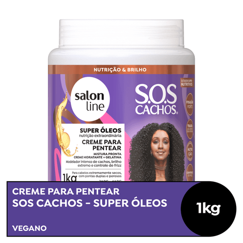 Creme para Pentear Salon Line SOS Cachos Misturinha Pronta Super Óleos 1kg