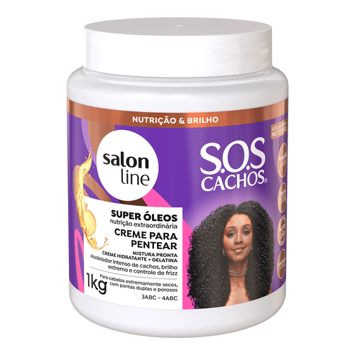 Creme para Pentear Salon Line SOS Cachos Misturinha Pronta Super Óleos 1kg