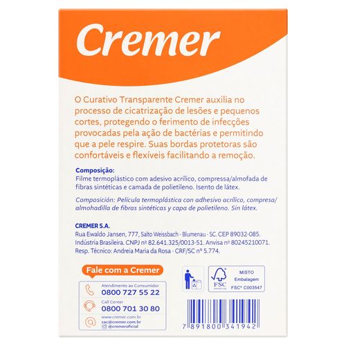 Curativo Transparente Com 40 Unidades