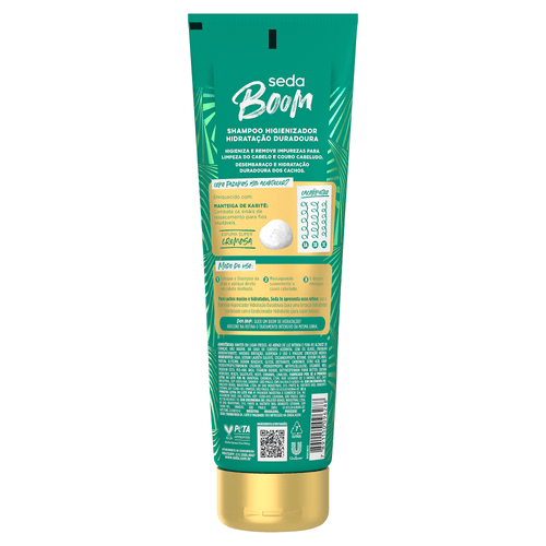 Shampoo Higienizador Manteiga de Karité Seda Boom Hidratação Duradoura Bisnaga 250ml