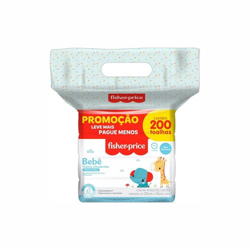 Toalha Umedecida Fisher Price sem Perfume 200 folhas