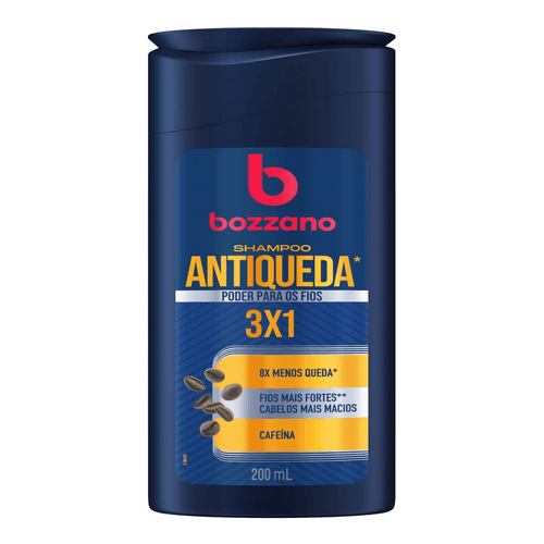 Shampoo Antiqueda Cafeína Bozzano 3 em 1 com 200ml
