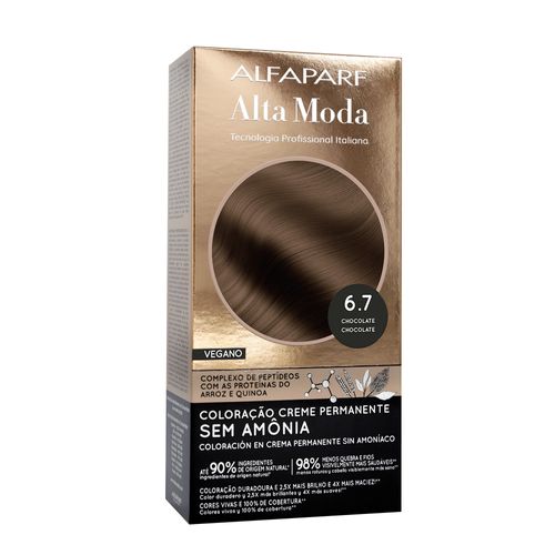 Tintura Creme sem Amônia Altamoda 6.7 Chocolate Kit