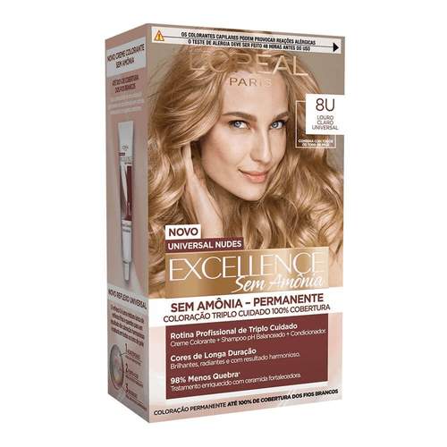 Kit Coloração Imedia Excellence Sem Amônia 8U Louro Claro Universal