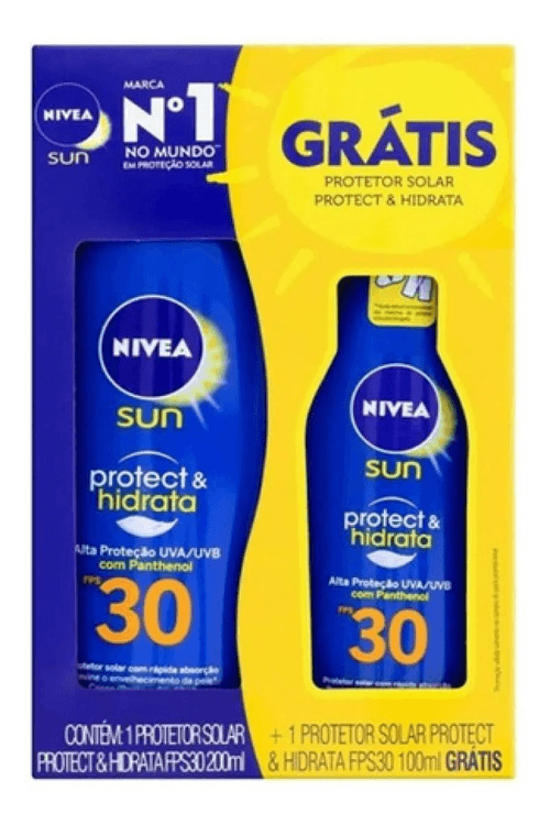 Kit Protetor Solar Nivea Sun Protect & Hidrata FPS 30 200ml Grátis 1 Protetor FPS 30 100ml