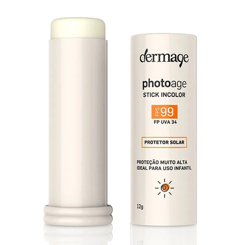 Protetor Solar Infantil Stick Incolor FPS 99 FP UVA 34 Dermage Photoage 12g