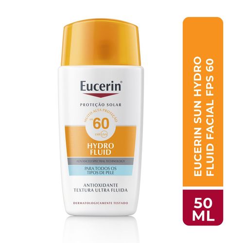 Protetor Solar Antioxidante FPS 60 Eucerin Hydro Fluid com 50ml