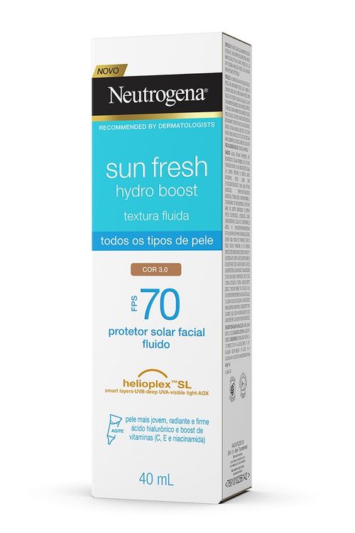Protetor Solar Facial Neutrogena Sun Fresh Hydro Boost Cor 3.0 FPS 50 40ml