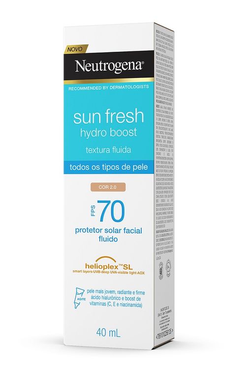 Protetor Solar Facial Neutrogena Sun Fresh Hydro Boost Cor 2.0 FPS 50 40ml