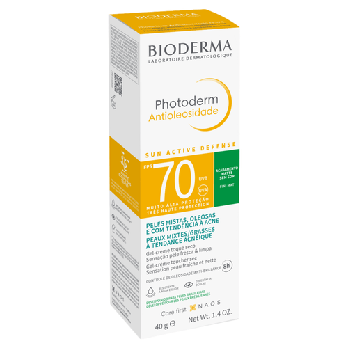 Protetor Solar Gel-Creme Toque Seco Antioleosidade FPS 70 Bioderma Photoderm 40g