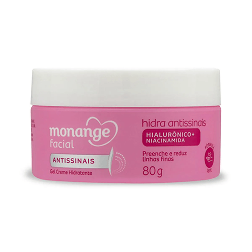 Creme Facial Monange Hidra Antissinais com Hialurônico + Niacinamida 80g