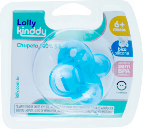 Lolly Chupeta 100% Silicone Orto Azul T2 - 1x1